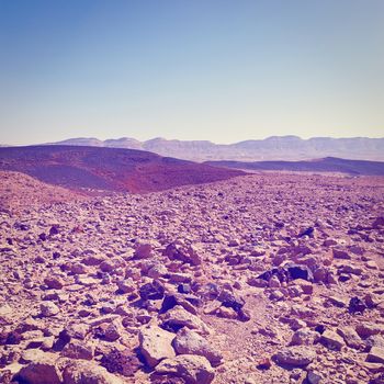 Rocky Hills of the Negev Desert in Israel, Instagram Effect