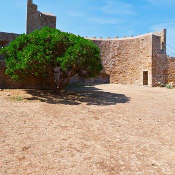 Elements of a Typical  Medieval Fortress in Tuscany, Italy