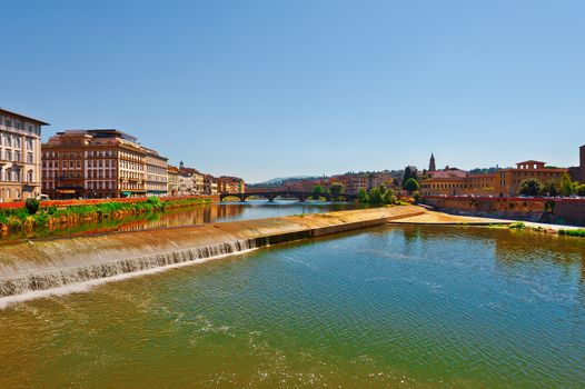 Embankment of the River Arno in the Italian City of Florence 