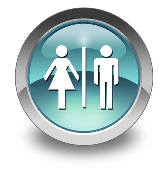 Icon, Button, Pictogram with Restrooms symbol