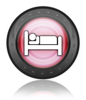 Icon, Button, Pictogram with Hotel, Lodging symbol