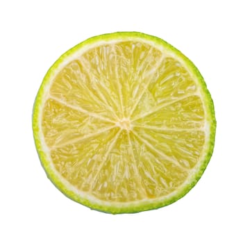 Cut lime isolated on a white background