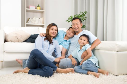  Indoor portrait of asian family