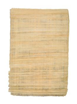 Close-up of Sheet of ancient Egyptian Papyrus isolated on white background