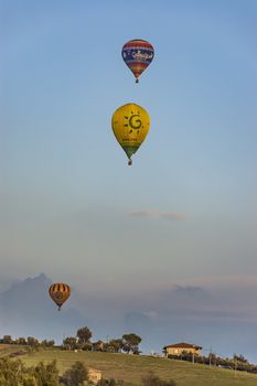 Ballons competition in Fragneto Monforte in Italy