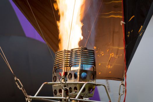 hot air ballon burner engine in action