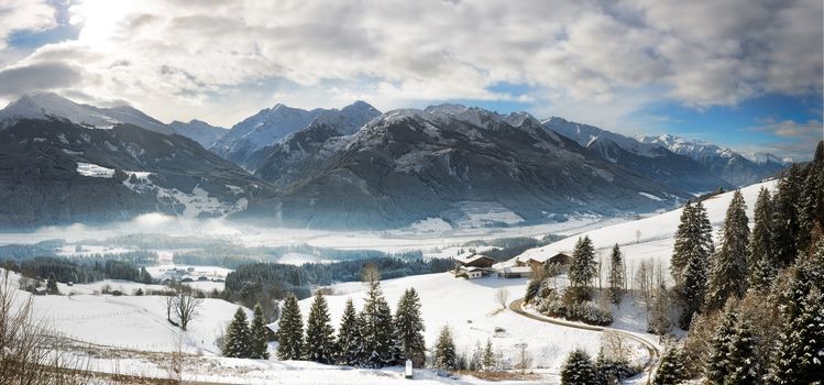 Panoramic view in Tyrol with Grossglockner, Austria
