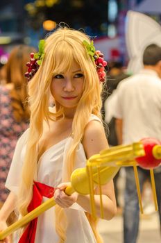 BANGKOK - JANUARY 23 : Unidentified Japanese anime cosplay pose in Oishi Greentea Present Japan Expo Thailand 2016 in Bangkok on January 23, 2016 at Central Word, Bangkok, Thailand.