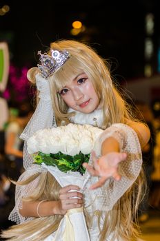 BANGKOK - JANUARY 23 : Unidentified Japanese anime cosplay pose in Oishi Greentea Present Japan Expo Thailand 2016 in Bangkok on January 23, 2016 at Central Word, Bangkok, Thailand.