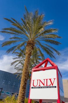 LAS VEGAS, NV/USA - FEBRUARY 13, 2016: The central campus at the University of Nevada, Las Vegas on Campus of University of Nevada, Las Vegas.