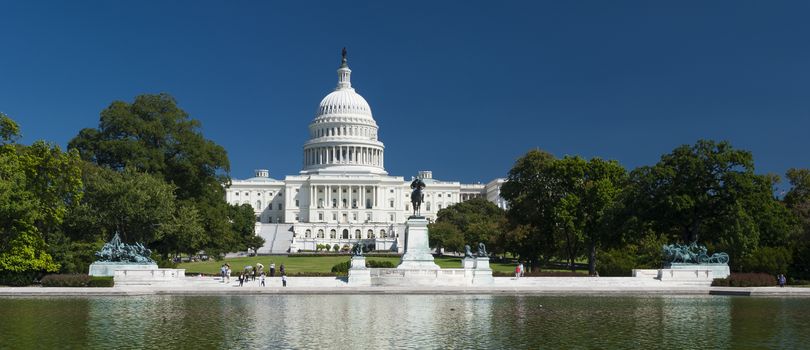 Washington D.C., USA-September 21, 2010:The US Capitol was completed in the year 1800 and  is the seat of the United States Congress. It sits atop Capitol Hill, at the eastern end of the National Mall.