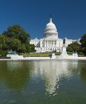 Washington D.C., USA-September 21, 2010:The US Capitol was completed in the year 1800 and  is the seat of the United States Congress. It sits atop Capitol Hill, at the eastern end of the National Mall.