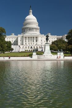 Washington D.C., USA-September 21, 2010:The US Capitol was completed in the year 1800 and  is the seat of the United States Congress. It sits atop Capitol Hill, at the eastern end of the National Mall.