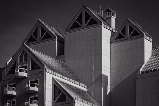 Interesting triangle patterns are formed by the roof line of this building.
Photo taken on: July 09th, 2015