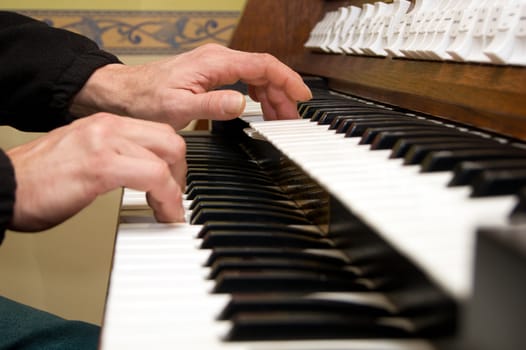 The organ with a keyboard for music to ring.