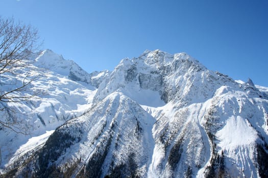 In the mountains of Dombai, Caucasus