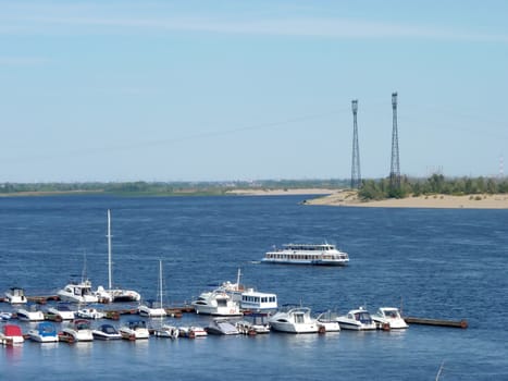 View of the city beach of the Volga River in the city of Volgograd