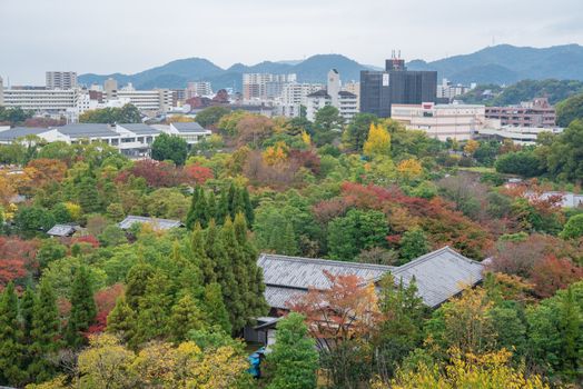 View from Himeji Castle, Japan.