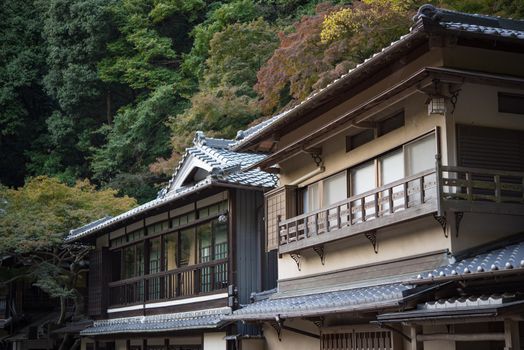 Old house building in Mino Falls Meiji-no-mori Mino Quasi-national Park (Mino Waterfall) Minoo Park