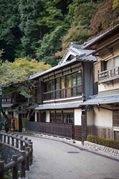 Old house building in Mino Falls Meiji-no-mori Mino Quasi-national Park (Mino Waterfall) Minoo Park