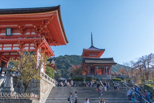 Kyoto, Japan - November 6, 2015: Taisan-ji Temple nearby Kiyomizu-dera Temple in Kyoto