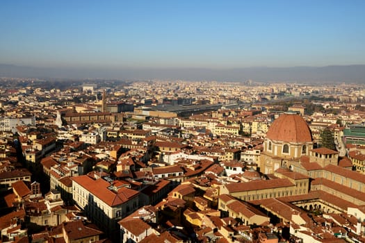 Old town cityscape of Florence from above, Italy