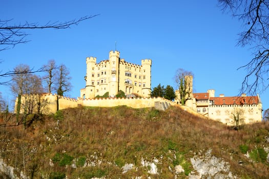 Hohenschwangau castle in early winter at Fussen,Germany