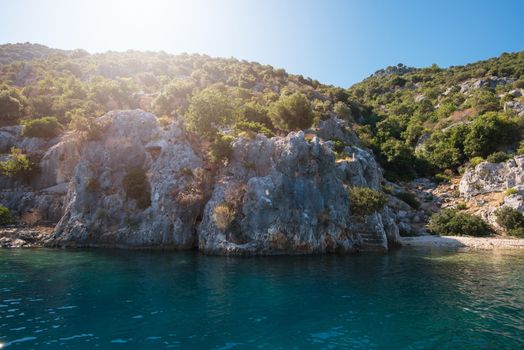 Ruins of the ancient city on the Kekova island, Turkey