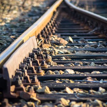 view of the railway track on a sunny day