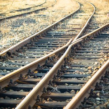 view of the railway track on a sunny day