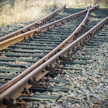 view of the railway track on a sunny day