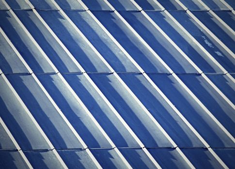 abstract background or texture blue retro steel roof