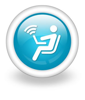 Icon, Button, Pictogram with Wireless Access symbol