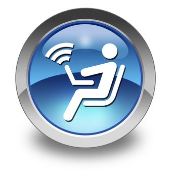 Icon, Button, Pictogram with Wireless Access symbol