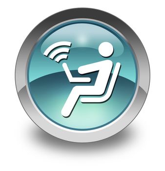 Icon, Button, Pictogram with Wireless Access symbol