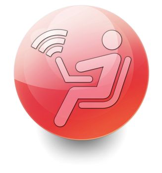 Icon, Button, Pictogram with Wireless Access symbol