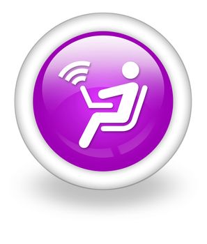 Icon, Button, Pictogram with Wireless Access symbol