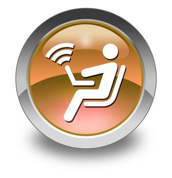 Icon, Button, Pictogram with Wireless Access symbol