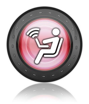 Icon, Button, Pictogram with Wireless Access symbol