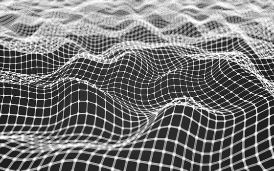 Abstract polygonal space low poly dark background with connecting dots and lines. Connection structure.