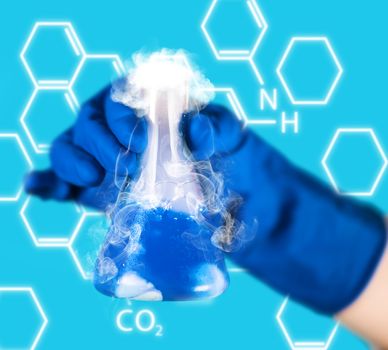 chemical reagent a test tube in the hand