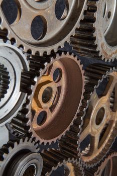 Cogwheels machinery , engineering and industry or concepts such as teamwork and search engine