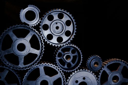 Cogwheels machinery , engineering and industry or concepts such as teamwork and search engine