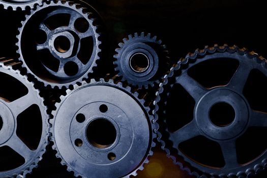 Cogwheels machinery , engineering and industry or concepts such as teamwork and search engine