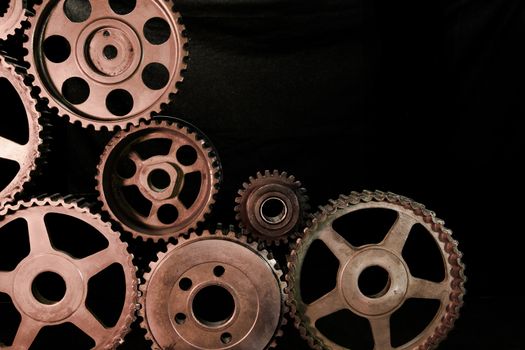 Cogwheels machinery , engineering and industry or concepts such as teamwork and search engine