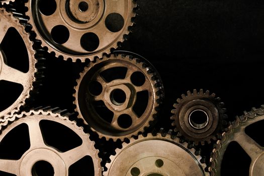 Cogwheels machinery , engineering and industry or concepts such as teamwork and search engine