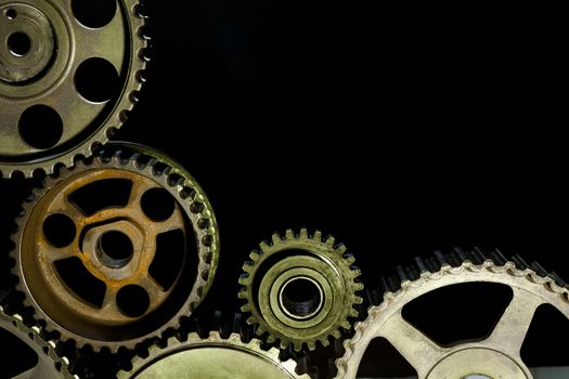 Cogwheels machinery , engineering and industry or concepts such as teamwork and search engine