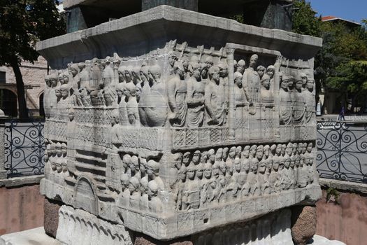 Base of the Obelisk of Theodosius in Istanbul, Turkey
