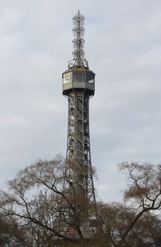 The Petrin Lookout Tower is a 63.5 metre tall steel tower in Prague, which strongly resembles the Eiffel Tower. The Petrin Lookout Tower was built in 1891 and was used as an observation tower as well as a transmission tower. Today the Petrin Lookout Tower is one of main tourist attraction.