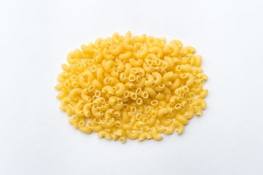 Pasta macaroni elbows isolated on white background